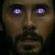 A Morbius screenshot showing the vampiric main character Michael Morbius, played by Jared Leto, with the Twitch logo in his eyes.